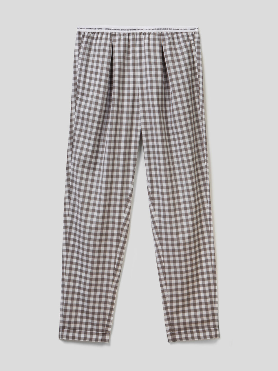 Check trousers in pure cotton image number 1