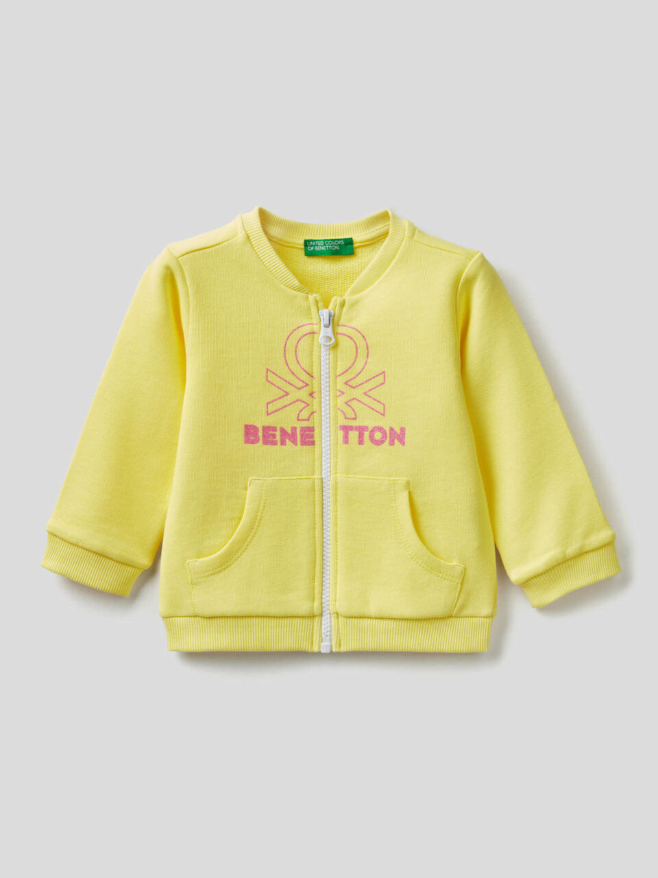 Sweatshirt with zip in organic cotton image number 1