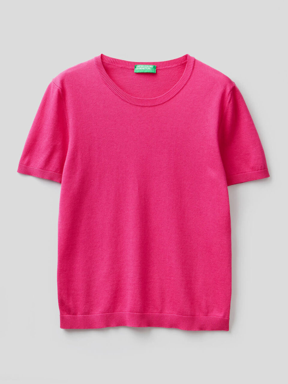 Short sleeve sweater in cotton blend image number 1