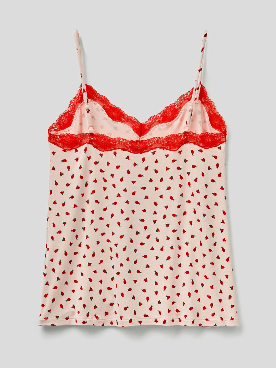 Patterned camisole with lace image number 2