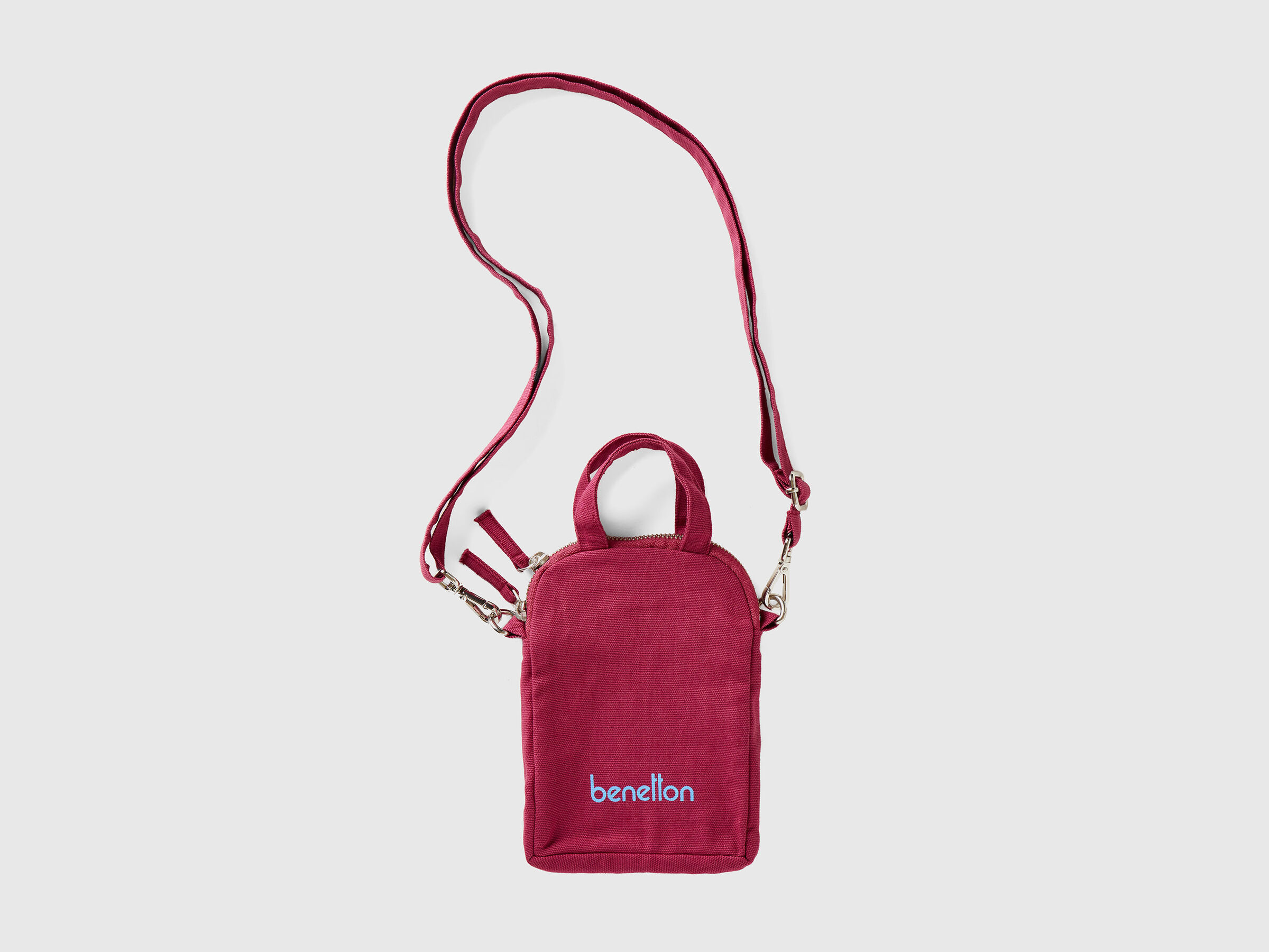 Burgundy cell phone holder in pure cotton image number 0
