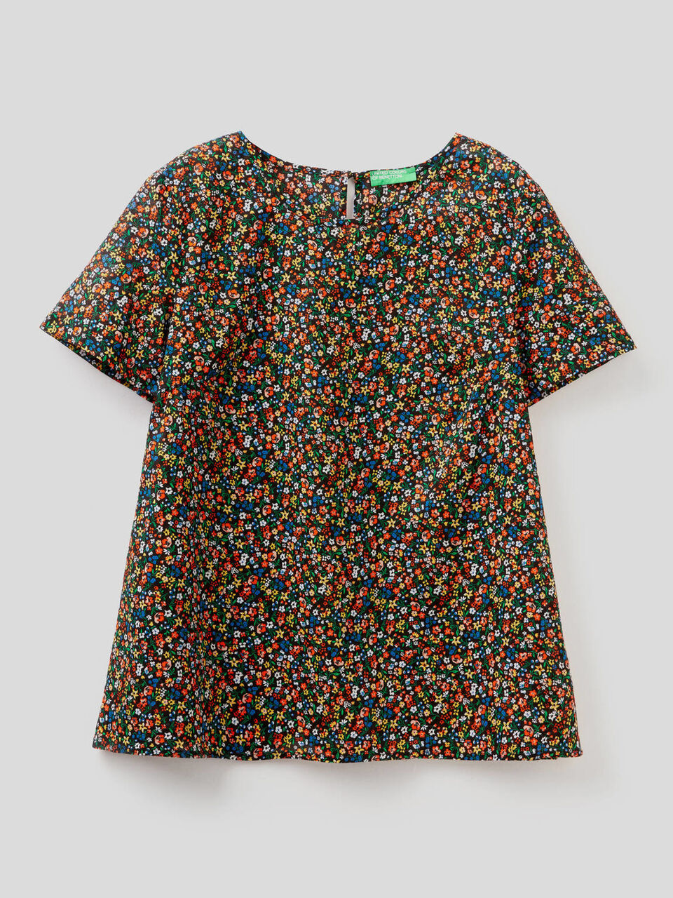 Patterned blouse in pure cotton image number 1