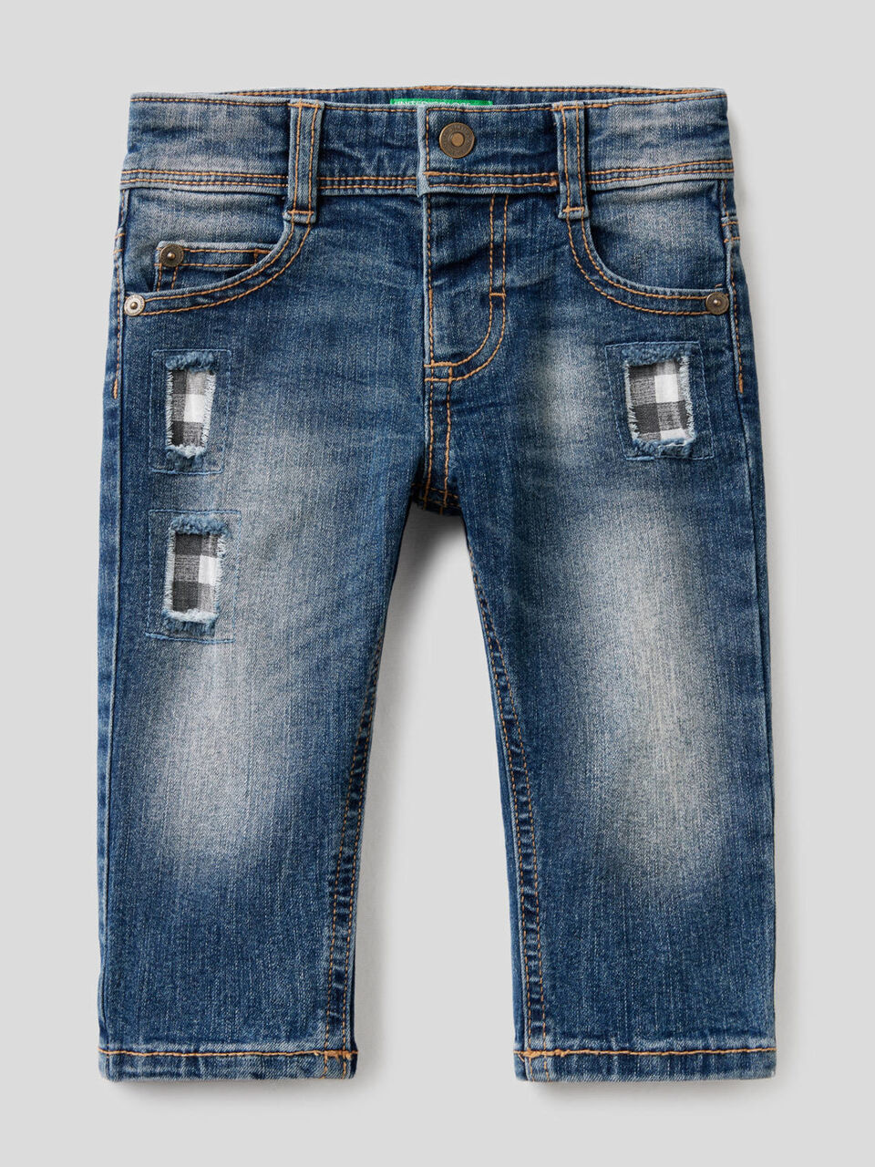 "Eco-Recycle" jeans with patches image number 1