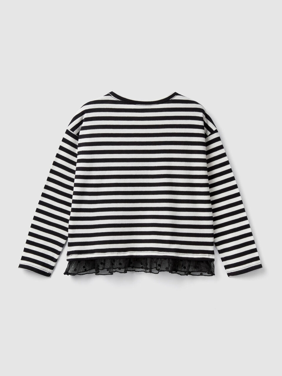 Striped t-shirt with tulle frill image number 2