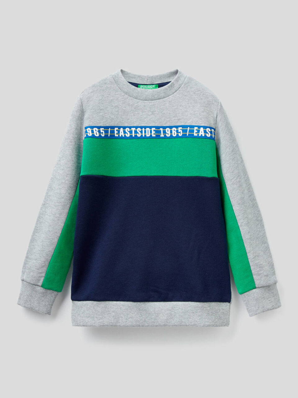 Color block sweatshirt in 100% cotton image number 1