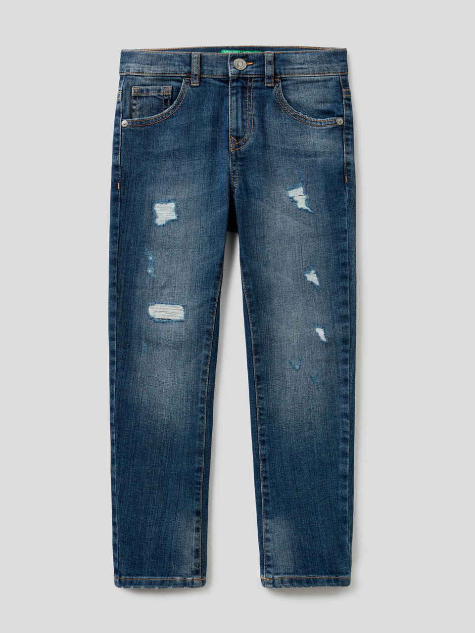 Skinny fit jeans with tears image number 1