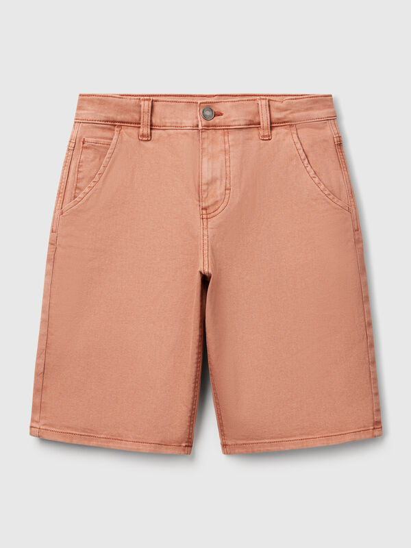 Regular fit denim-effect bermudas Junior Boy
