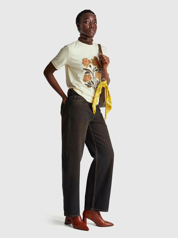 Wide fit five pocket jeans Women