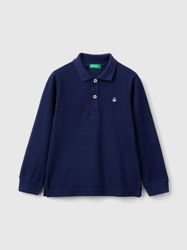 Long sleeve polo in cotton  Junior Boy