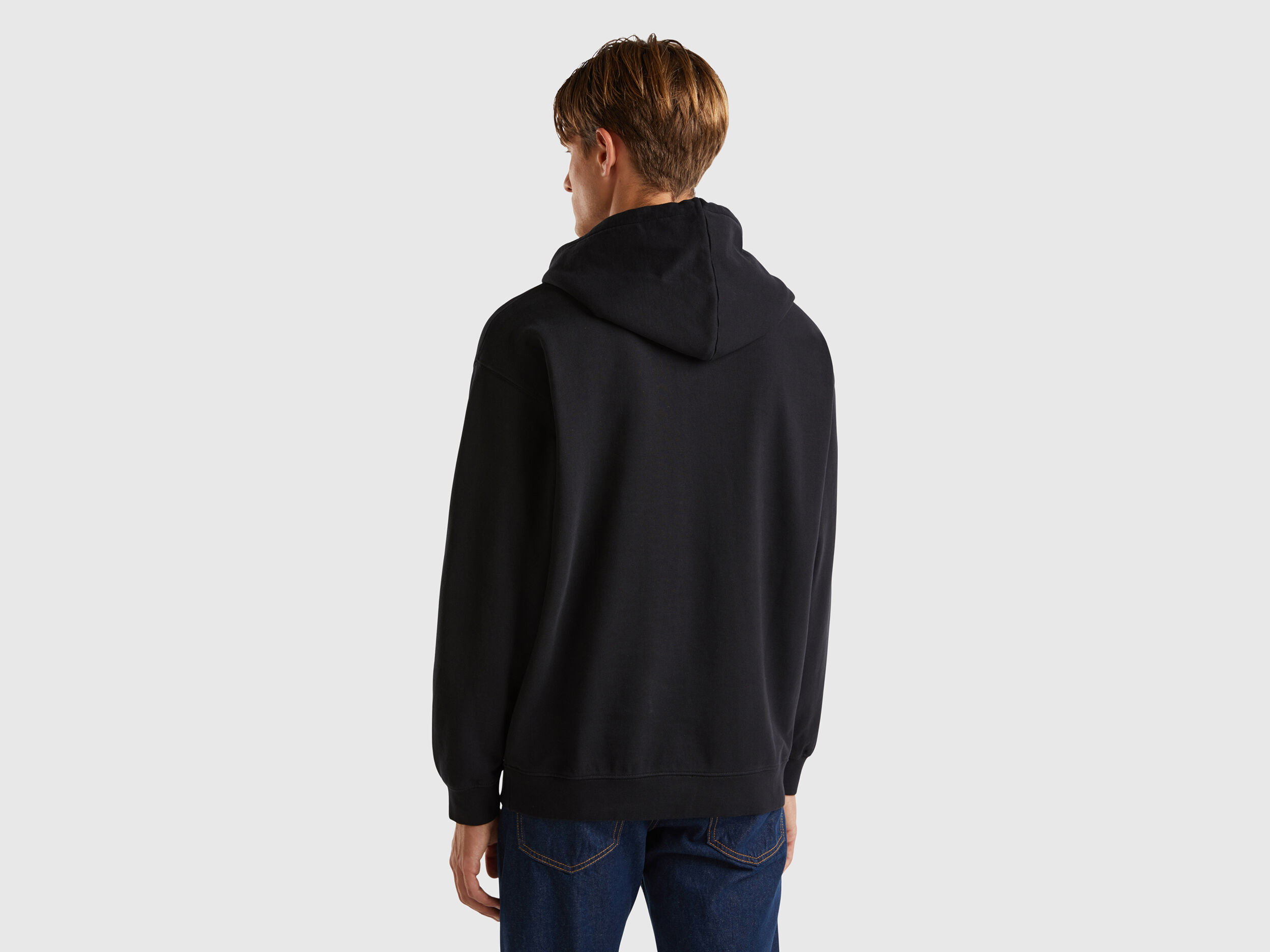 最新作売れ筋が満載 cotton 100% hoodie Benetton | Black - トップス