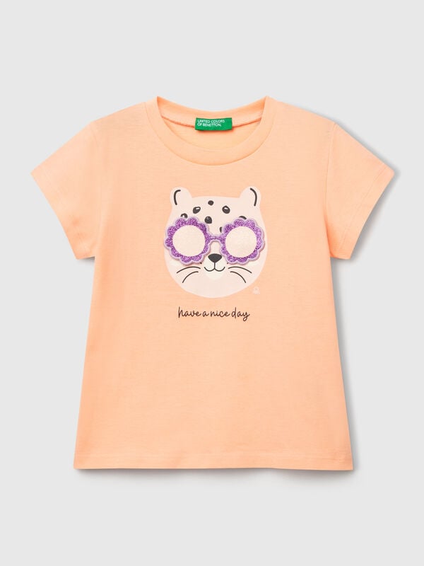 T-shirt with print and application Junior Girl