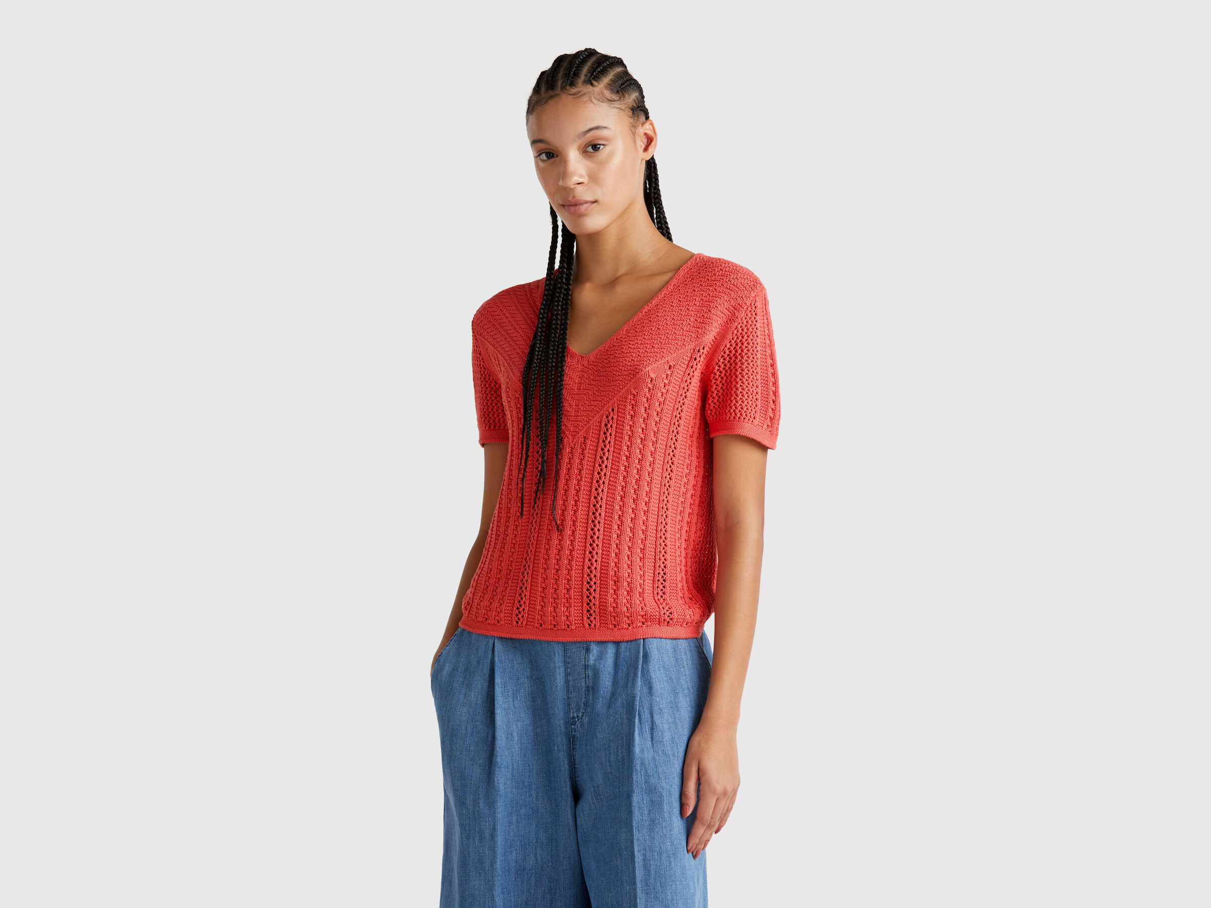 V NECK SWEATER H/S Women image number 0