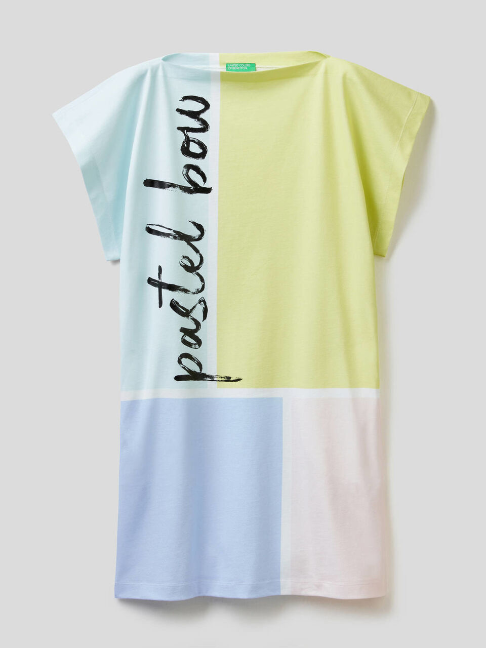 Short dress in cotton with print image number 1