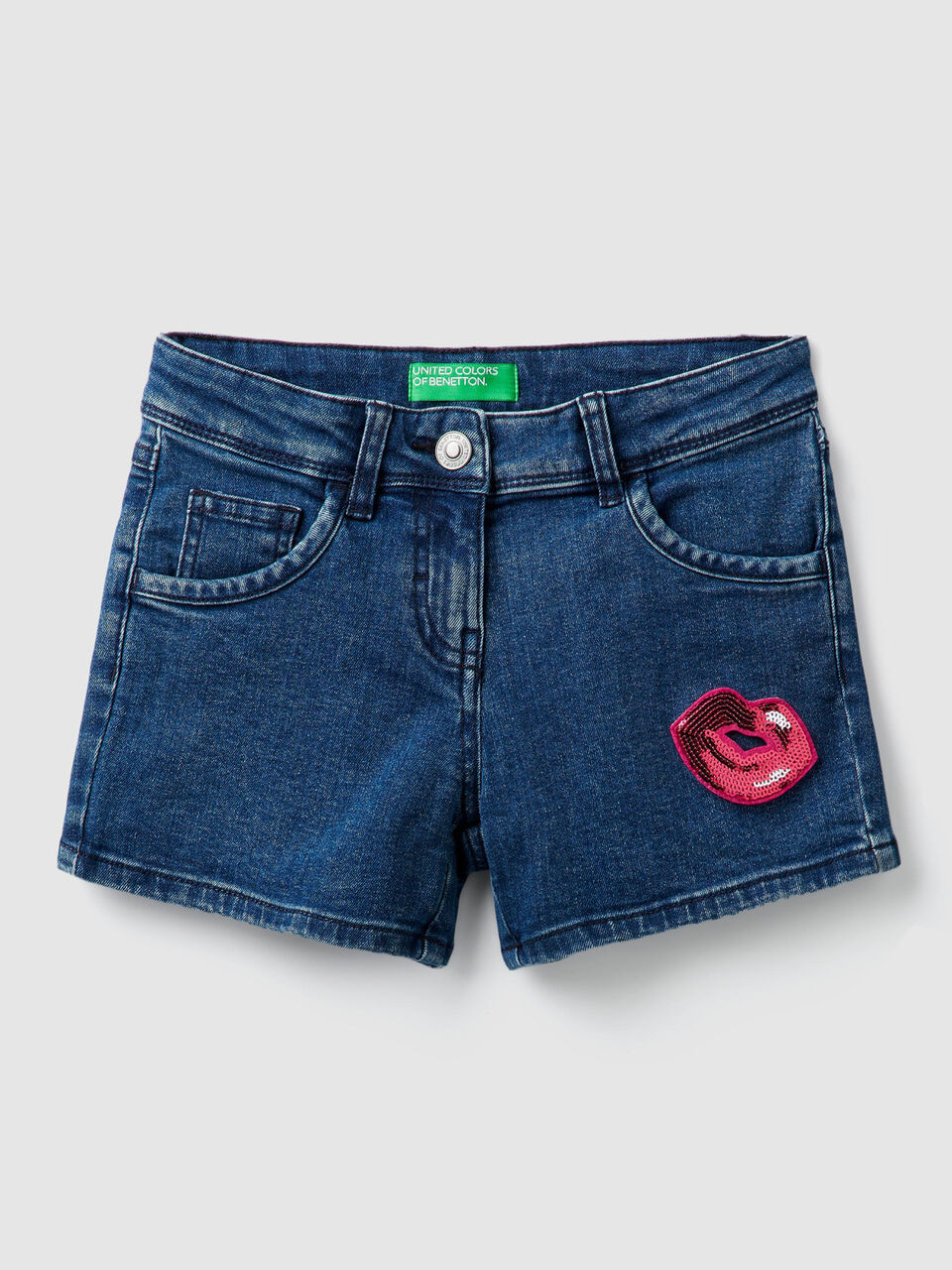 Denim shorts with sequins image number 1