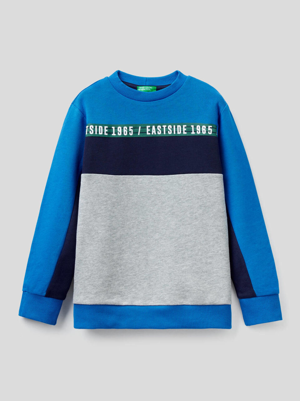 Color block sweatshirt in 100% cotton image number 1