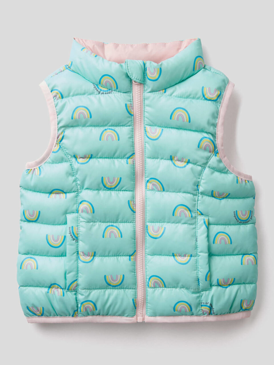 Sleeveless patterned print jacket image number 1