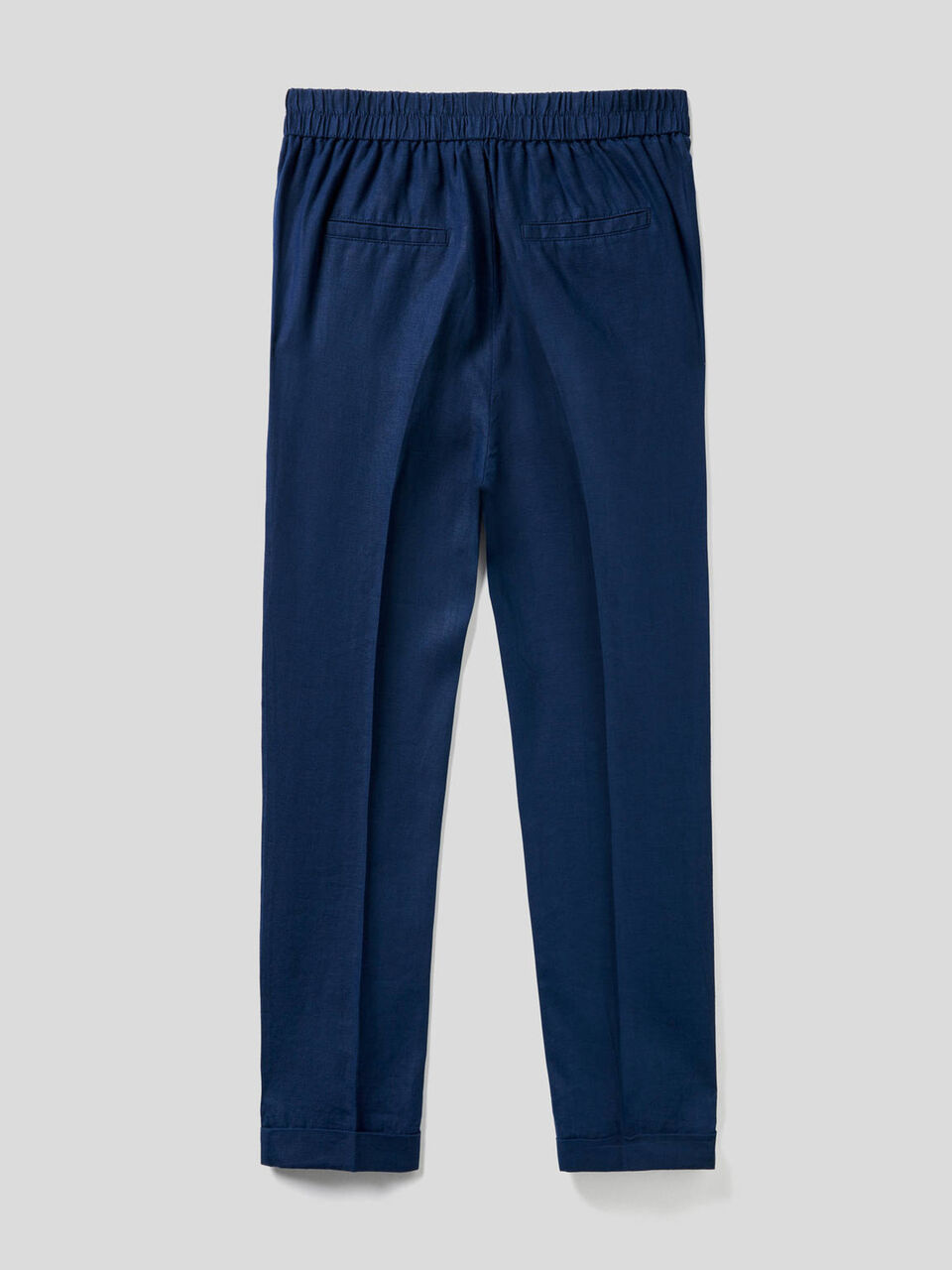 Cropped trousers in 100% linen image number 2