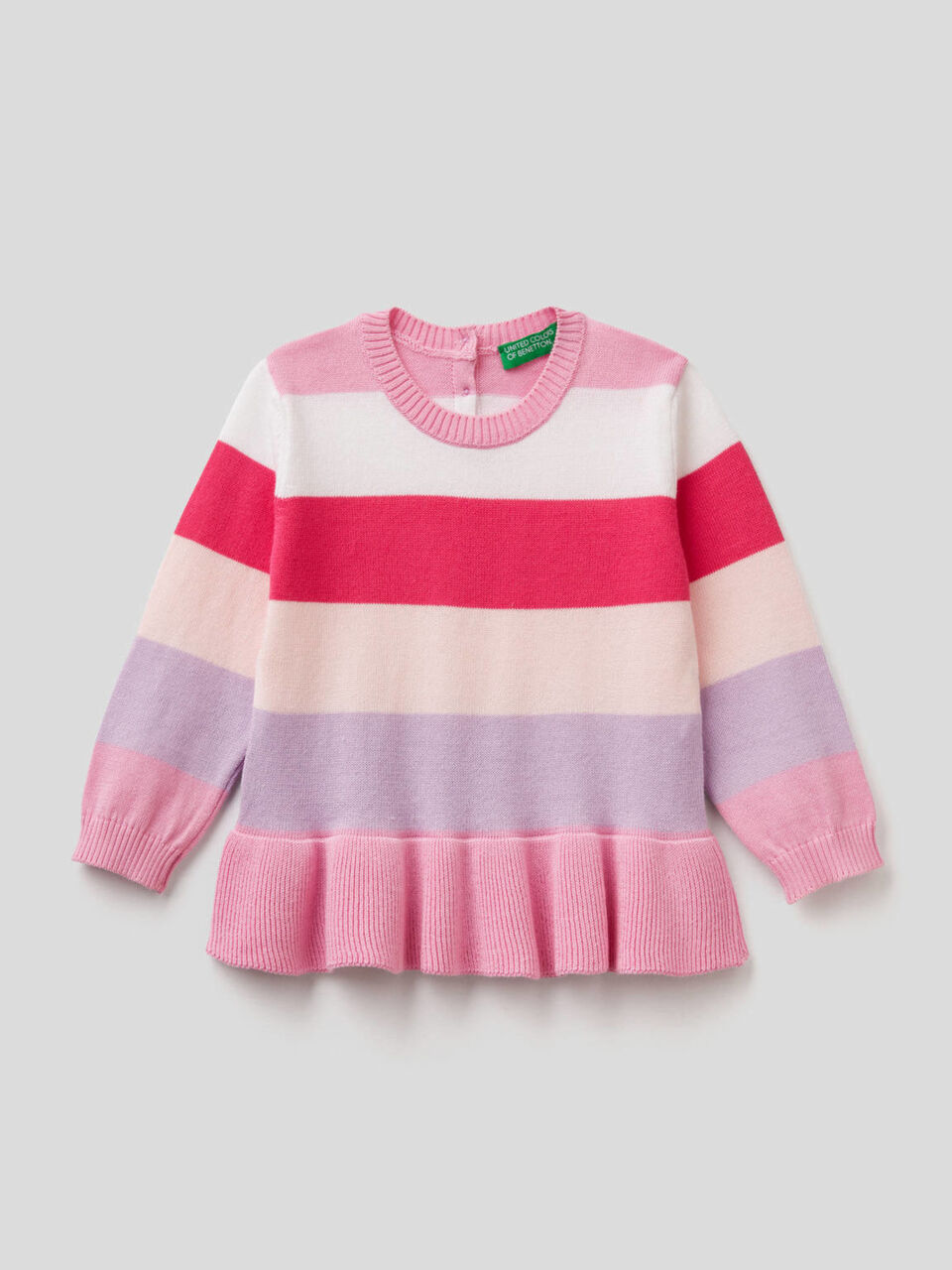Striped top with frill image number 1