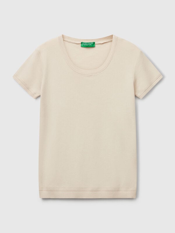 Short sleeve sweater in pure cotton Short sleeve sweater in pure cotton Women