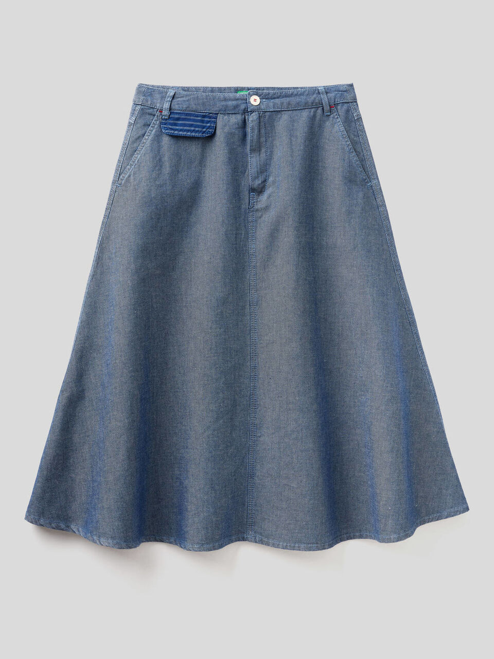 Midi skirt in cotton blend denim image number 1