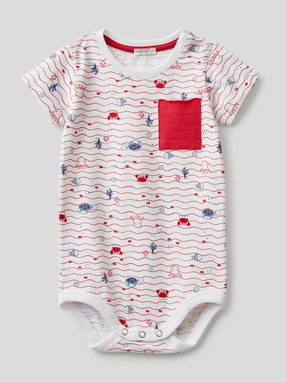 100% organic cotton bodysuit with pocket image number 1