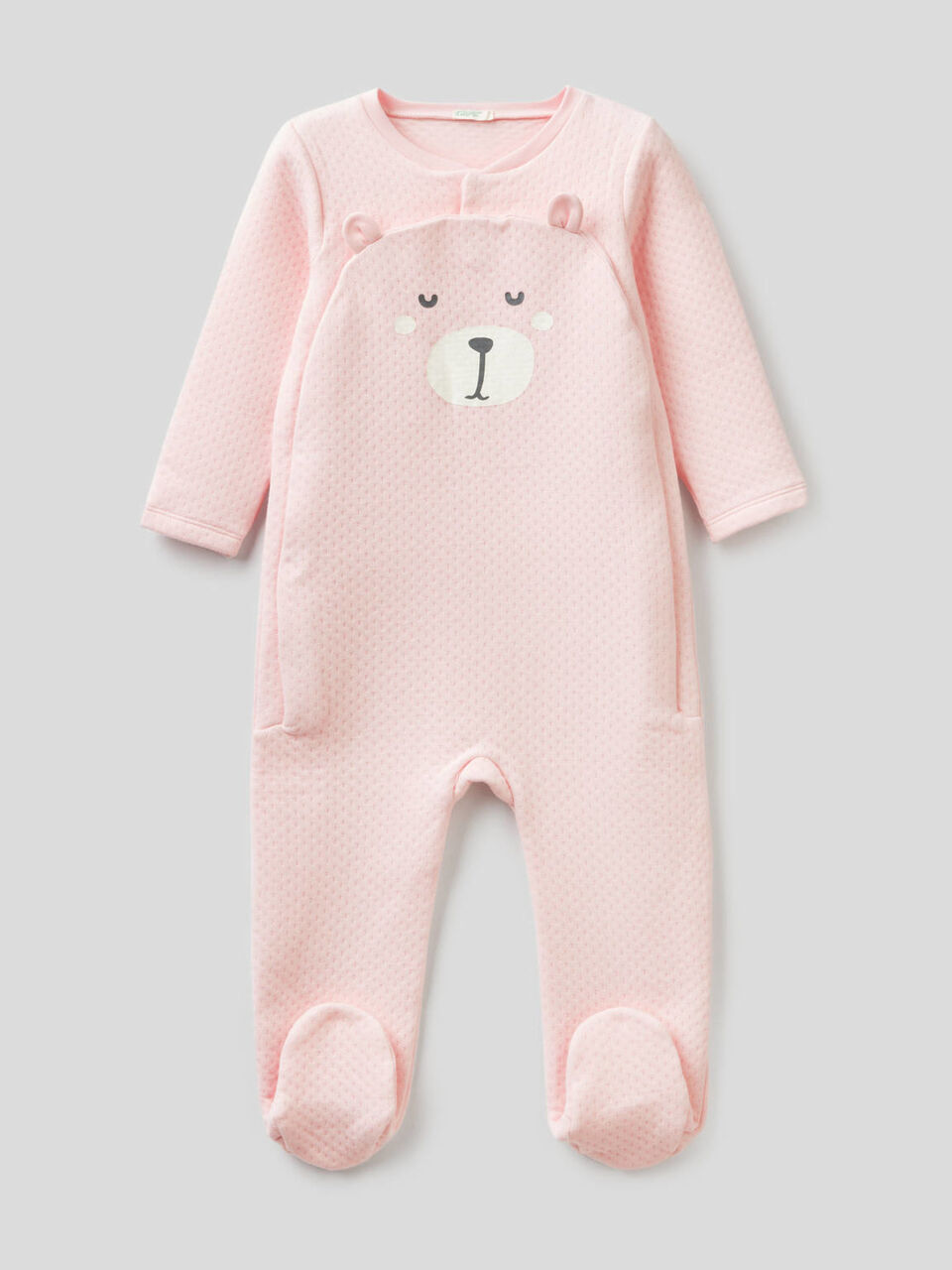 Teddy bear onesie with quilted look image number 1