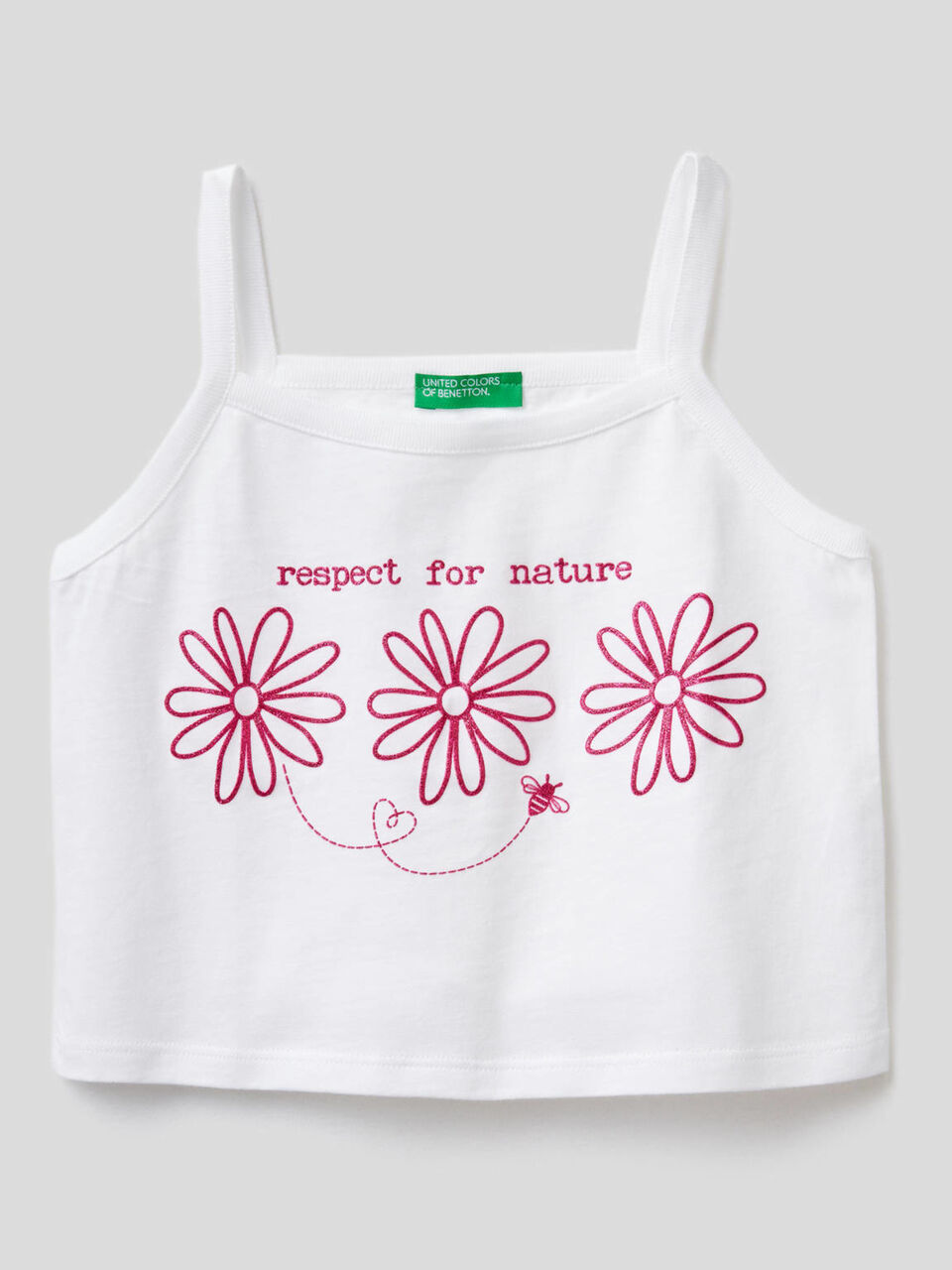 Top with straps in 100% cotton image number 1