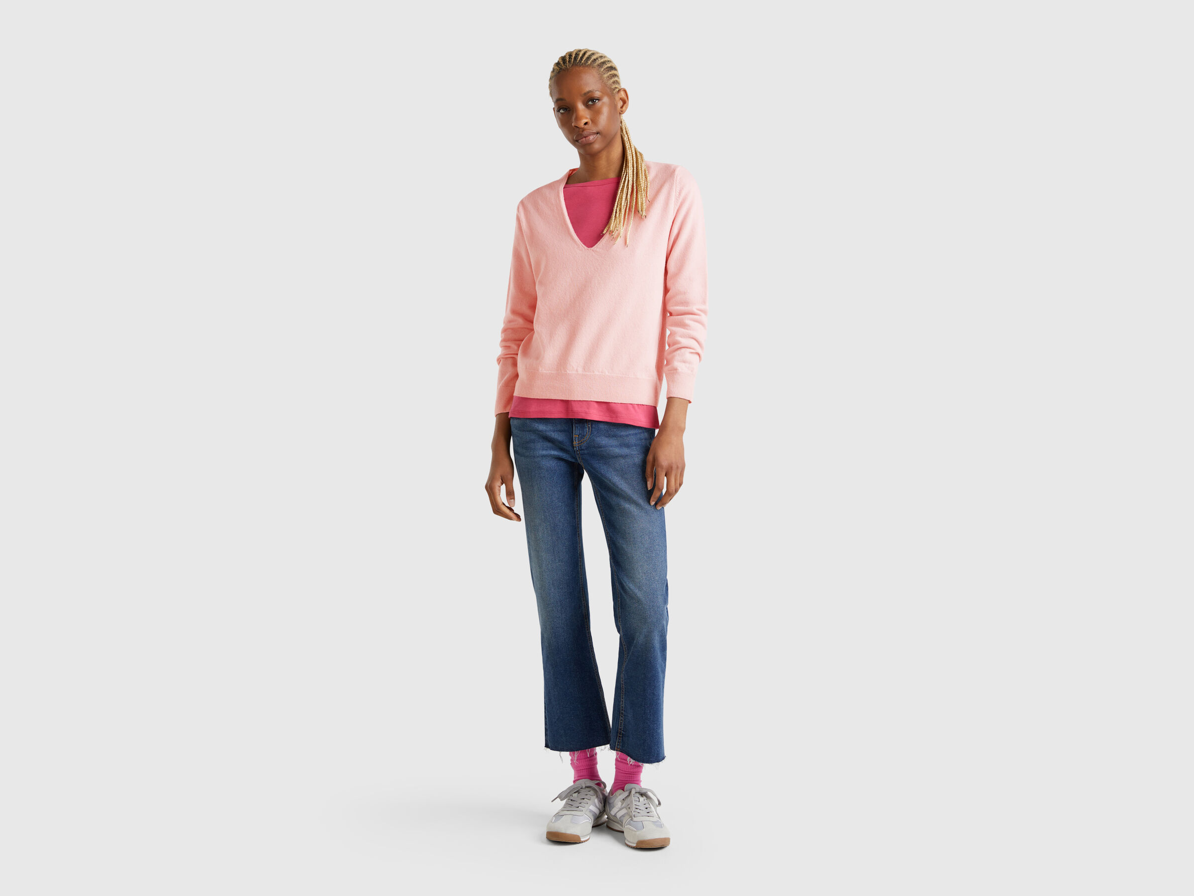 V NECK SWEATER L/S Women image number 2