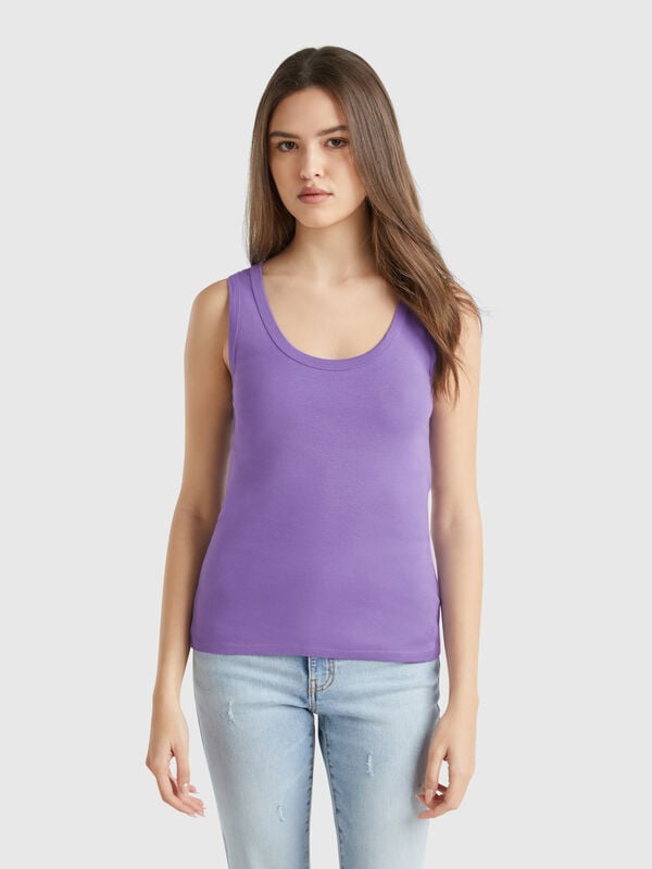 Periwinkle tank top in pure cotton Women