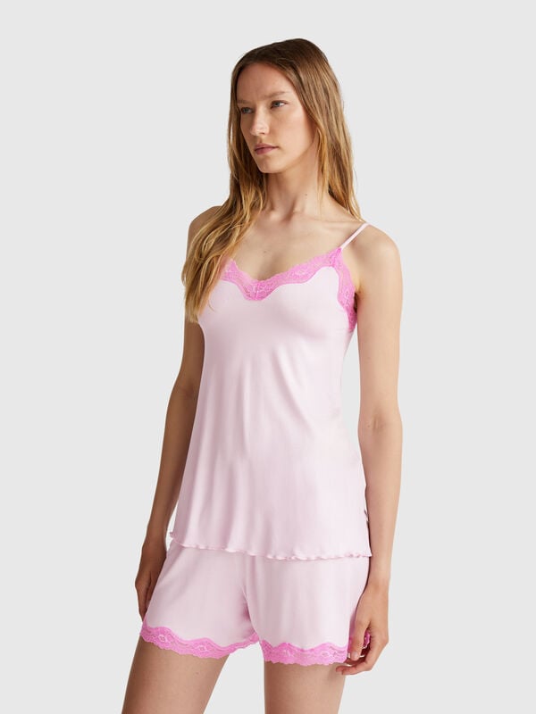 Tank top with lace edge Women