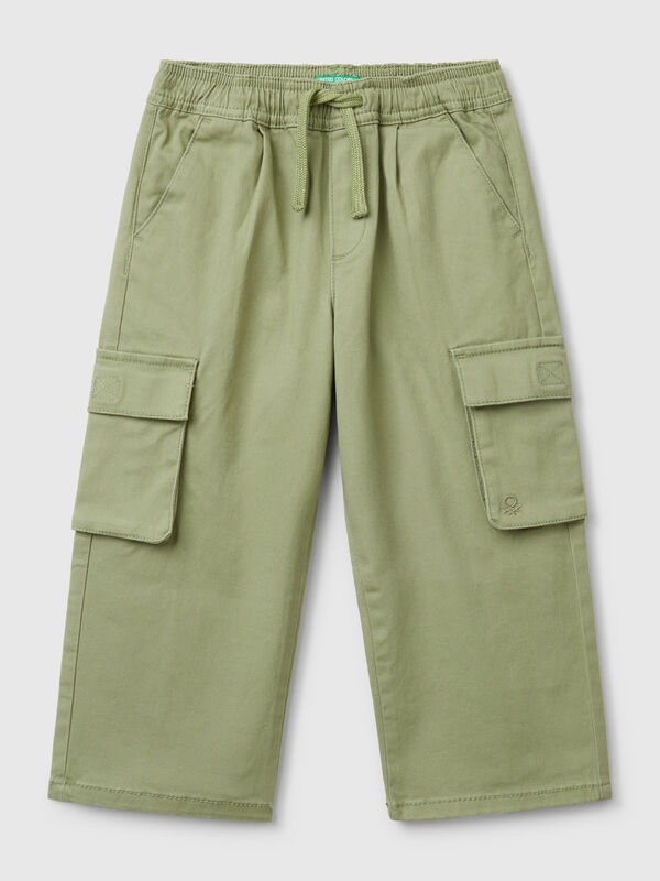 Stretch cotton cargo trousers Junior Boy