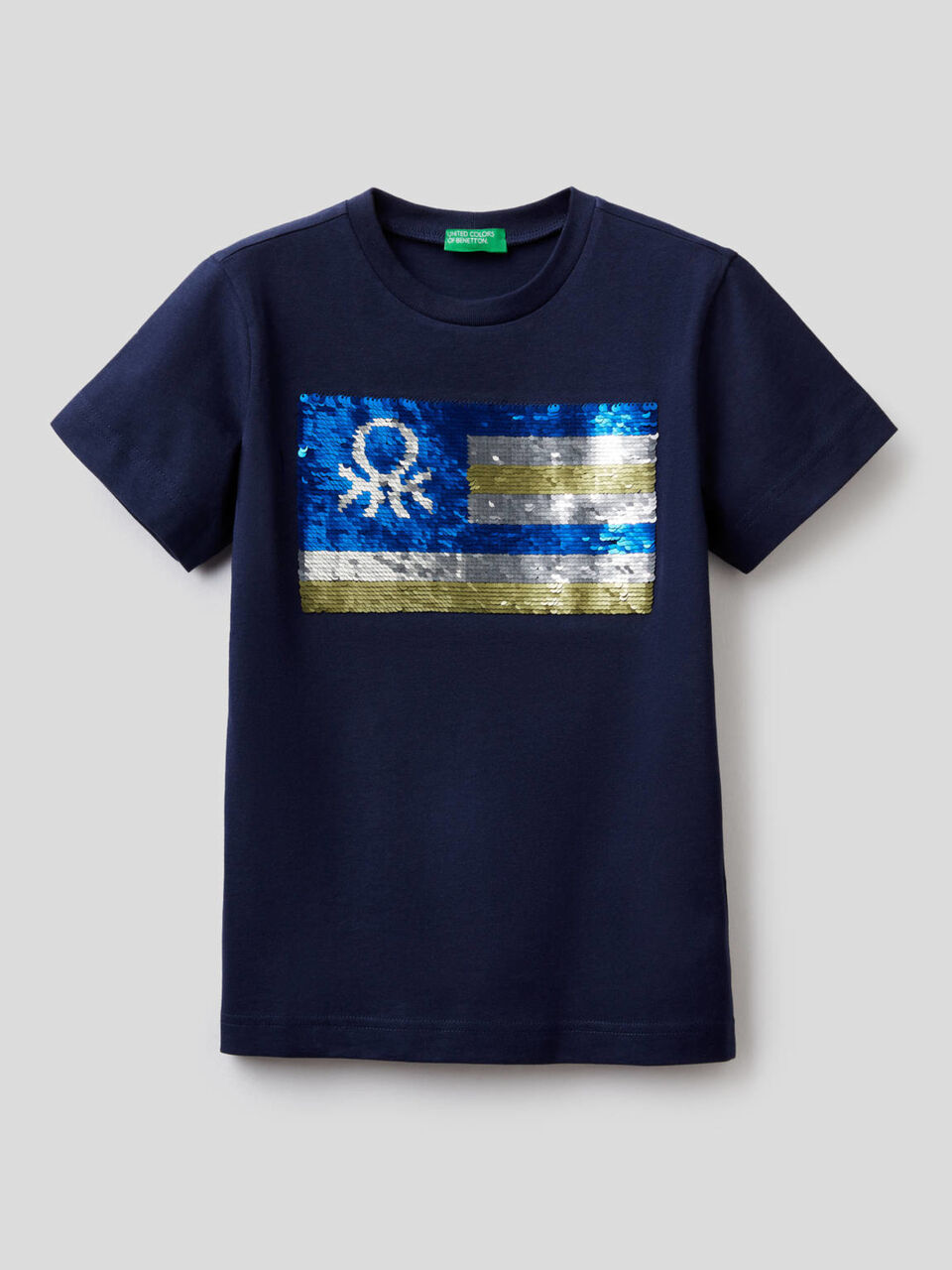 Pure cotton t-shirt with sequins image number 1