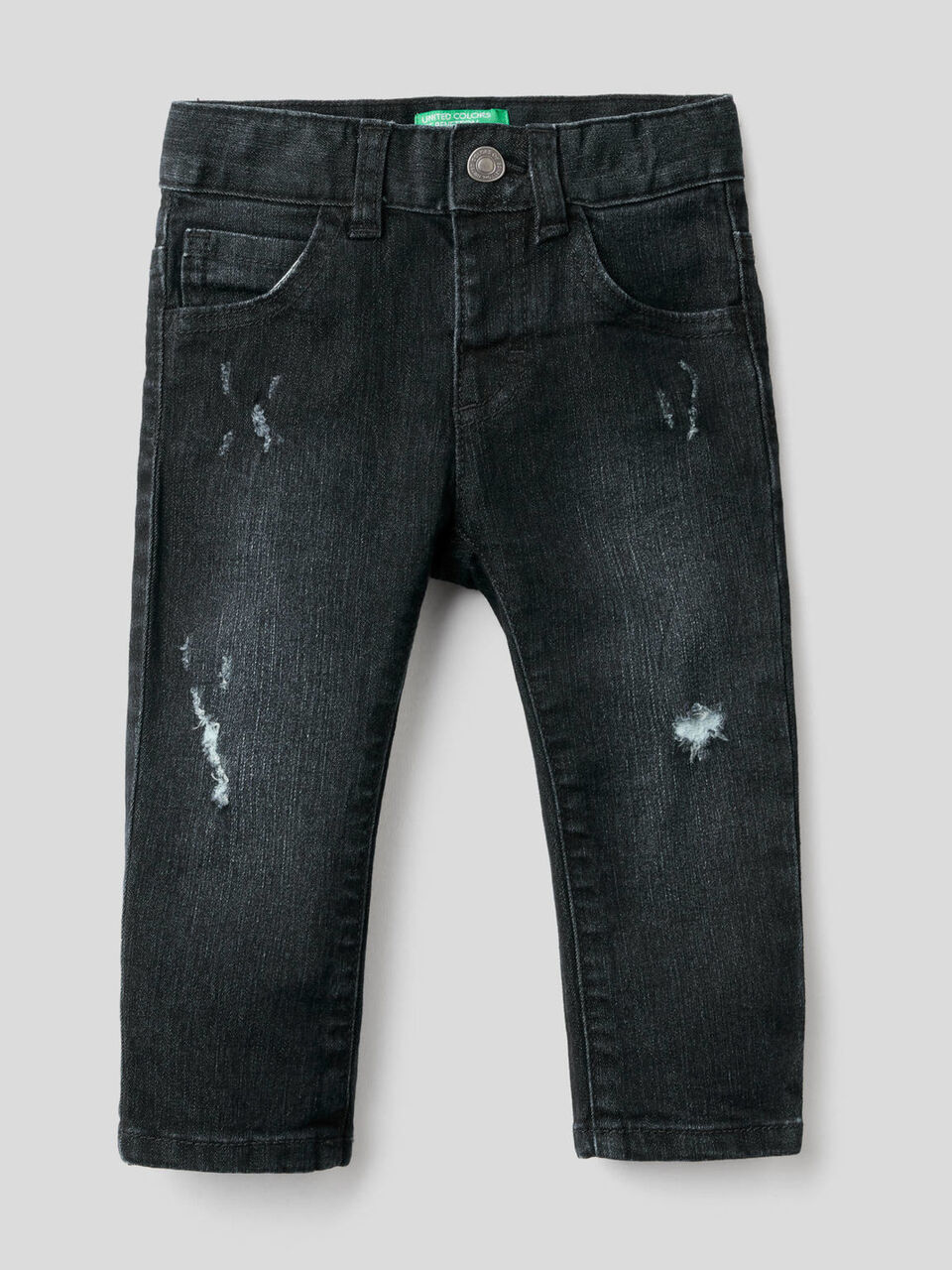 Worn look jeans in stretch cotton image number 1