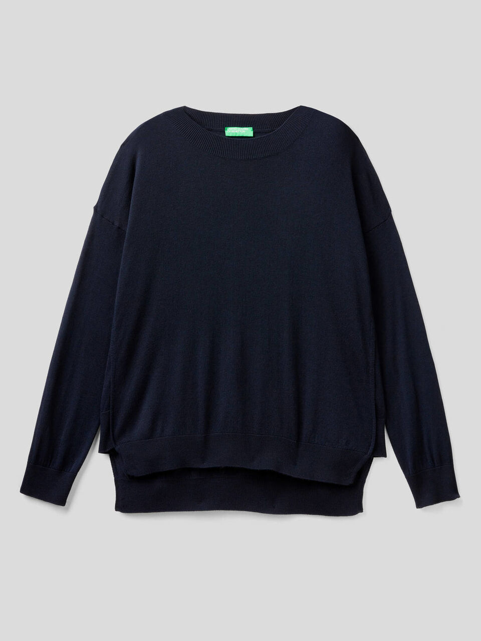 Relaxed fit sweater with slits image number 1