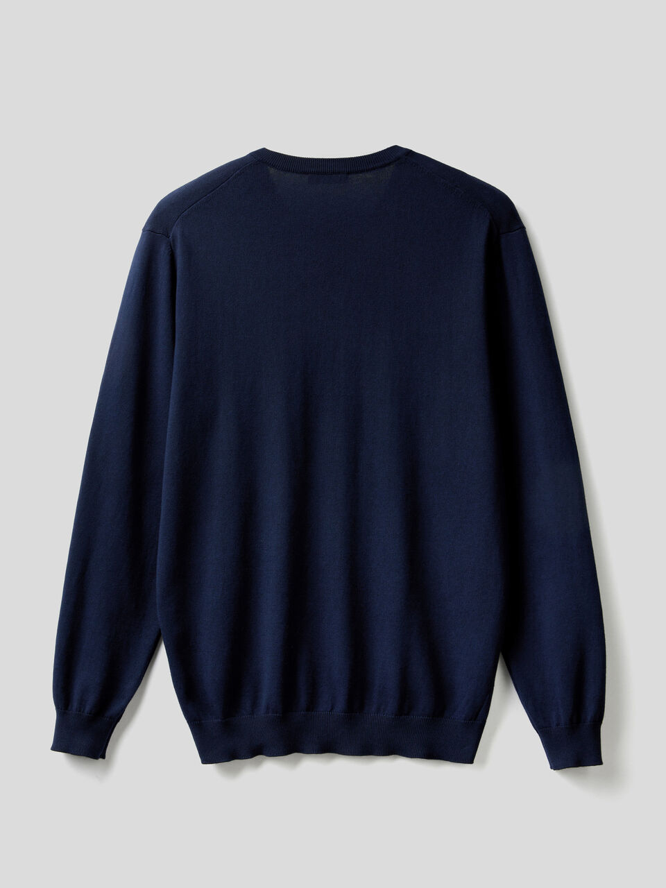 Pure cotton sweater with V-neck image number 2