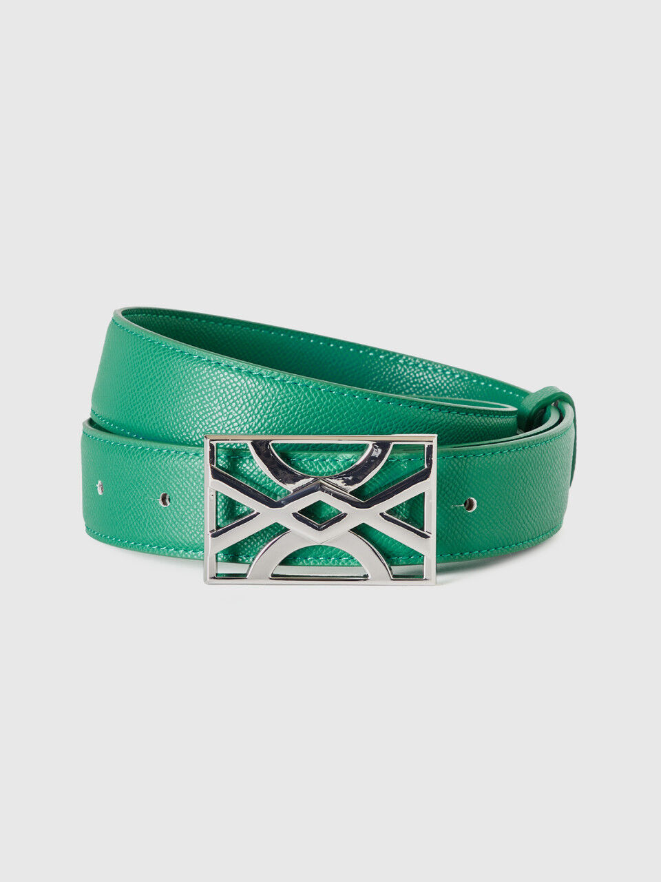 Green belt with logoed buckle