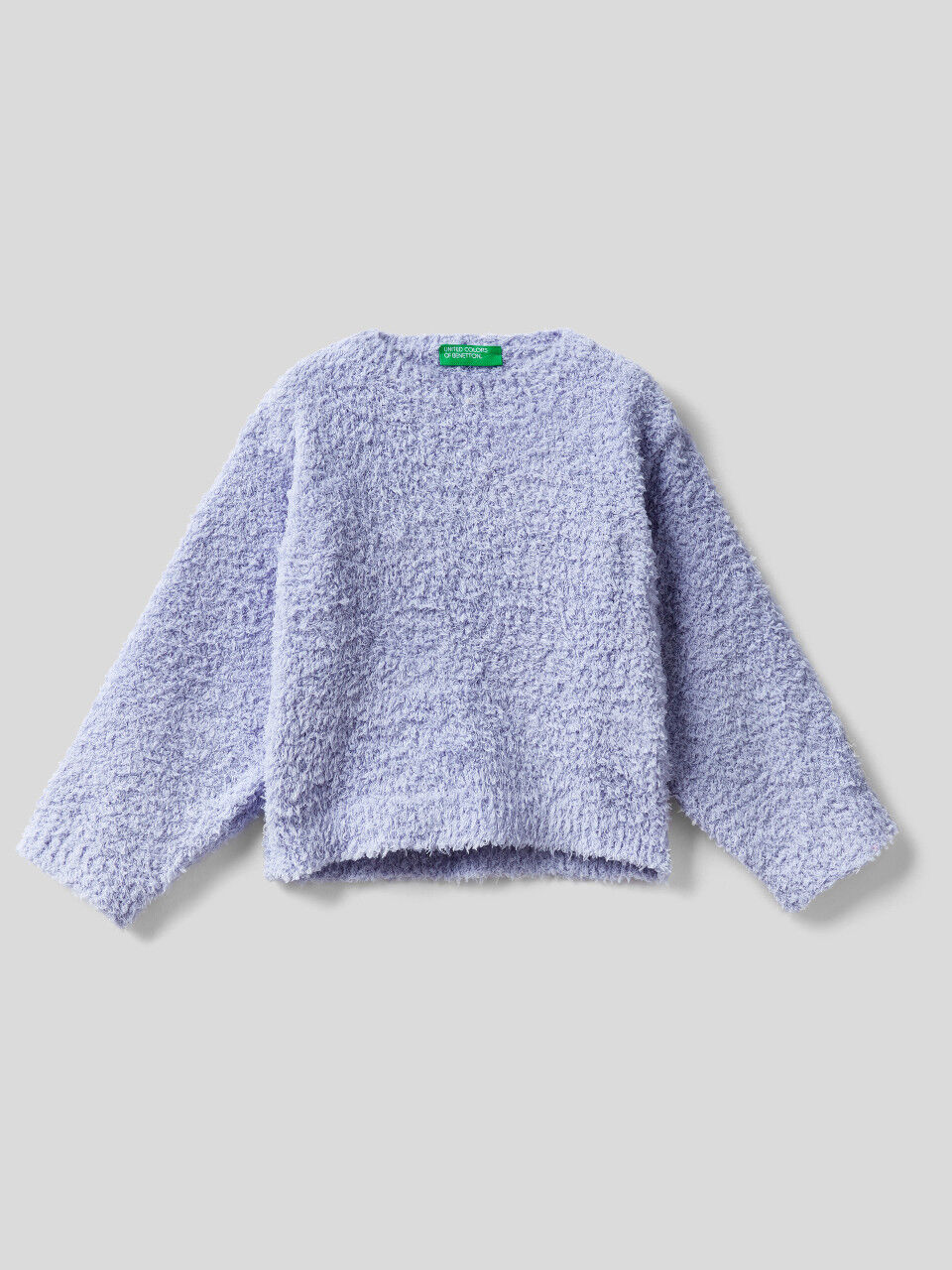 Lilac boxy fit sweater with bouclé look