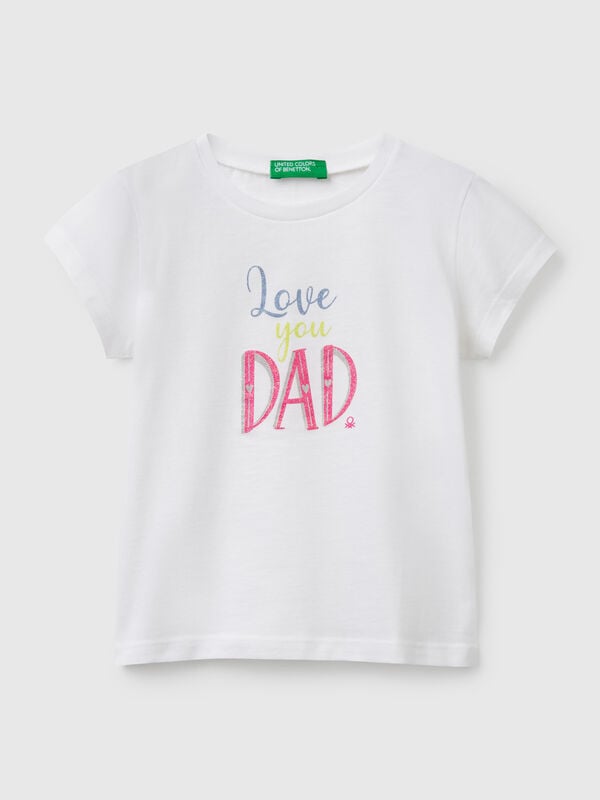T-shirt in cotton with glitter Junior Girl