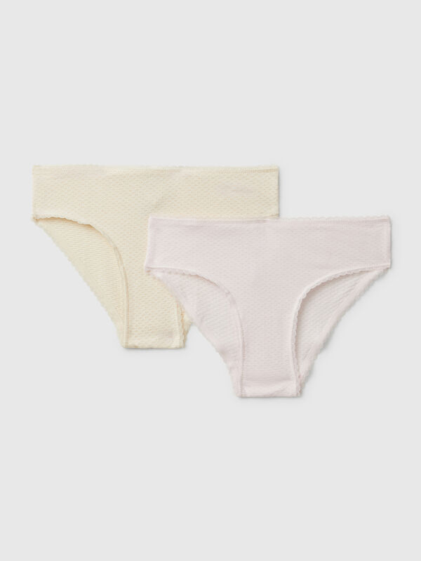 Set of two pairs of underwear in stretch cotton blend Junior Girl