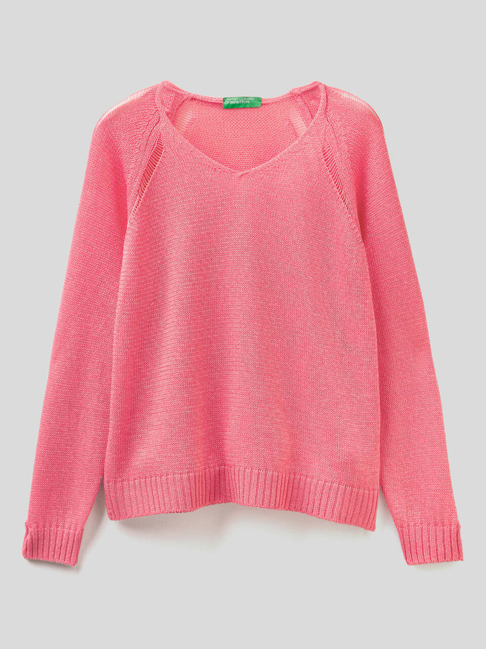 Sweater with wide stitch detail image number 1