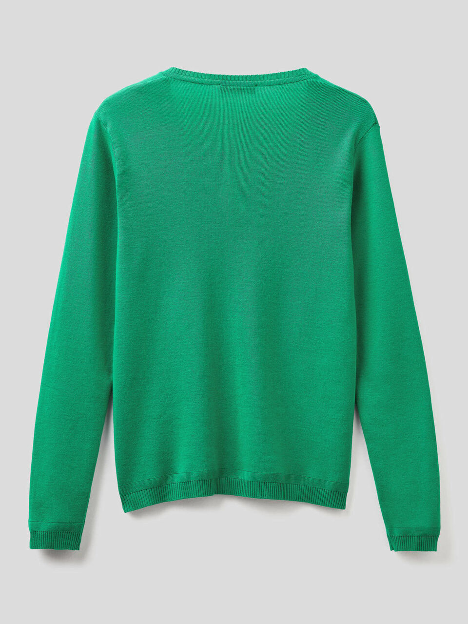 Pure cotton sweater with V-neck image number 2
