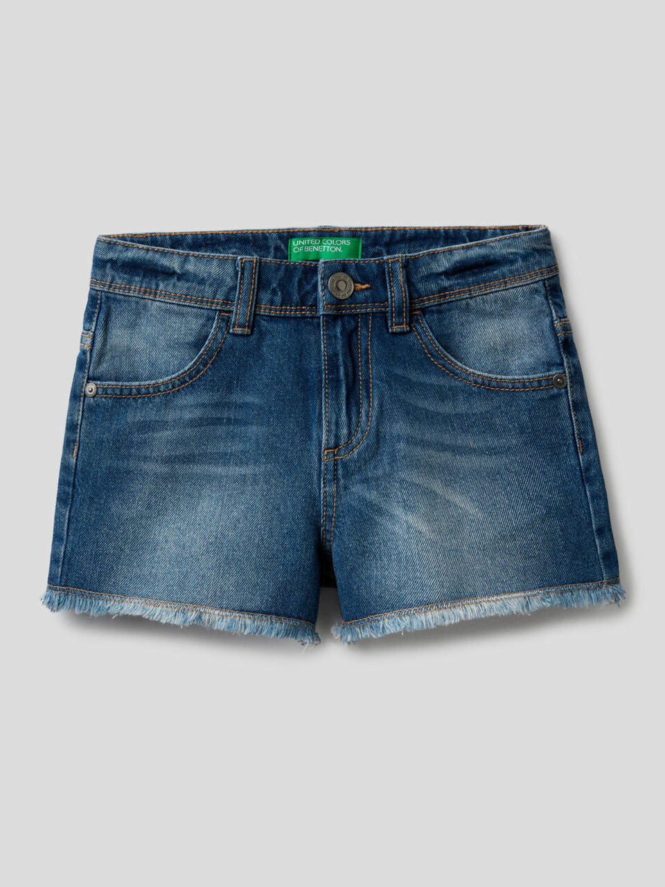 Denim shorts in 100% cotton image number 1