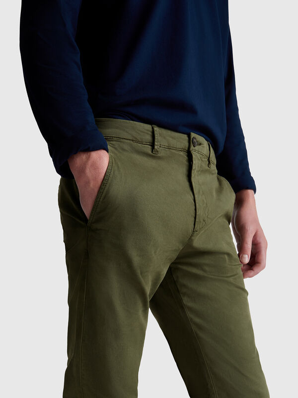 Slim fit cotton chinos Men