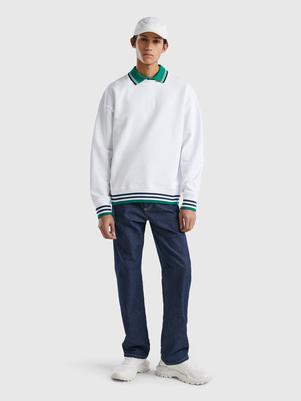 Crew neck sweatshirt in pure cotton