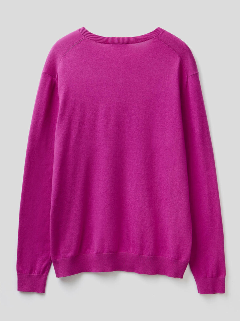 V-neck sweater in cotton blend image number 2
