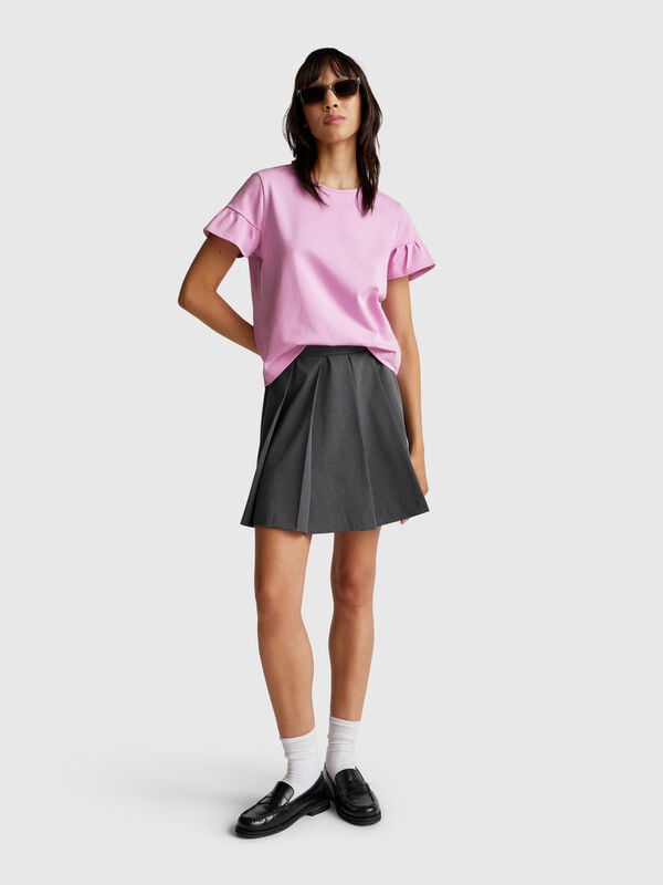 T-shirt with ruffled sleeves Women