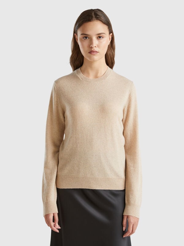 Beige pure cashmere sweater Women