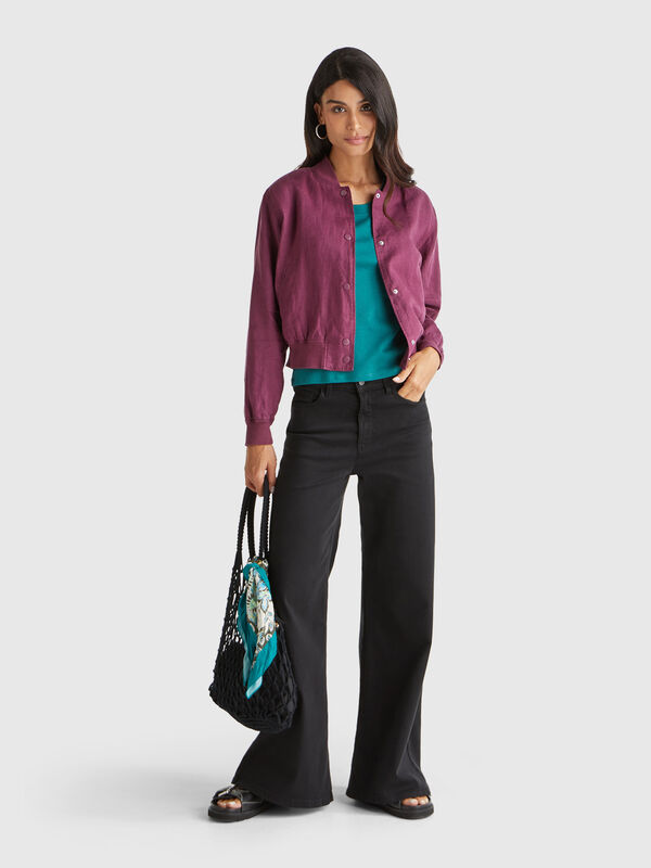 Bomber in 100% linen Women
