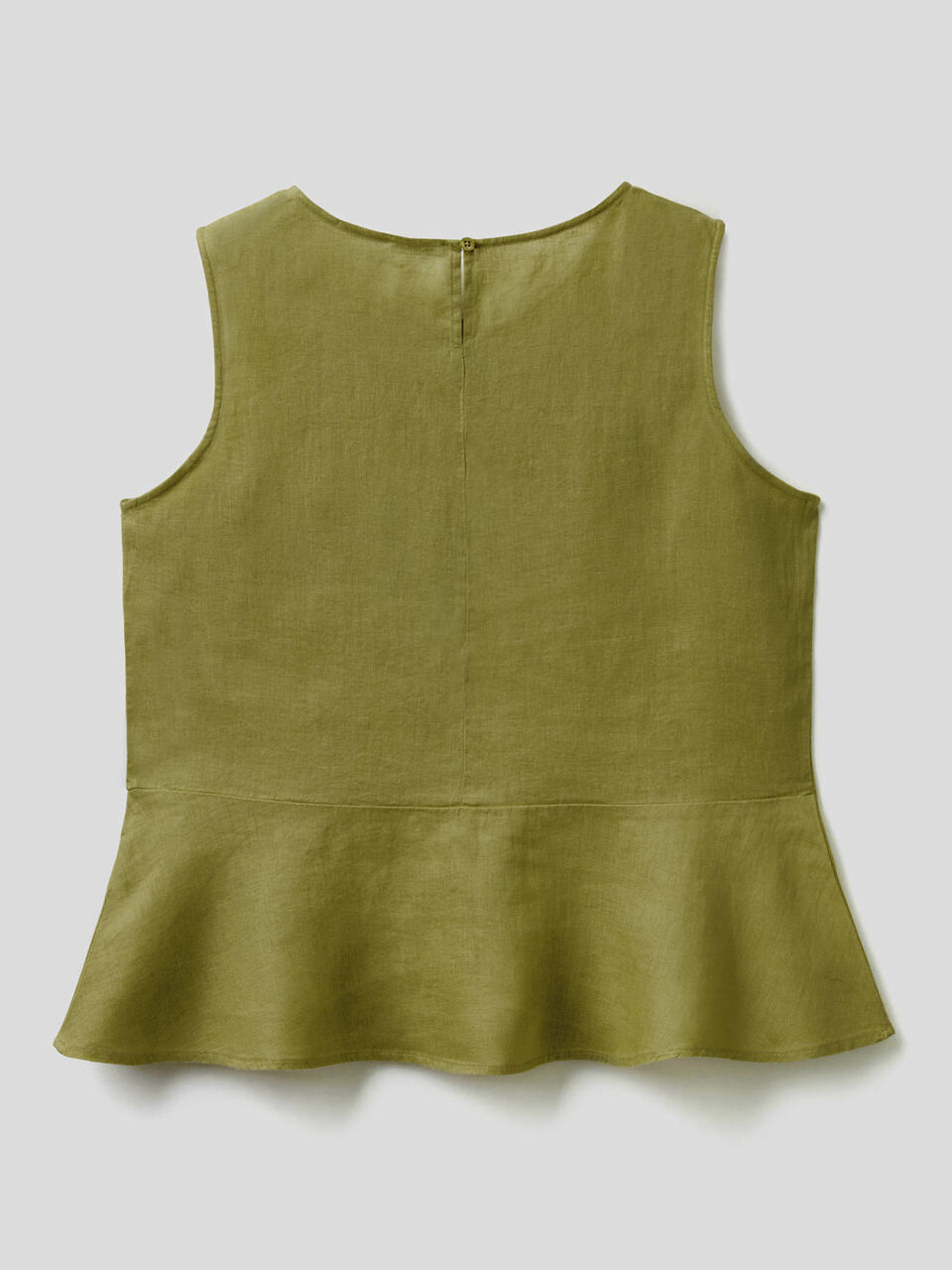 Sleeveless blouse in pure linen image number 2