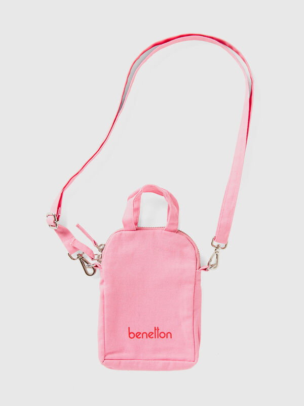 Pink cell phone holder in pure cotton